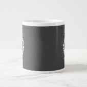 Tasse Géante Molon Labe Laurels en Masque Spartiate Noir & Blan (Devant)