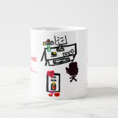 Tasse Géante Mon bureau informatique Valentine Coeurs rouges NO (Devant)