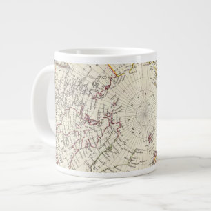 Tasse Géante Monde, gnomonic proj V Pôle Nord 45 N Lat