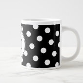Tasse Géante Monogramme à points polka noirs et blancs (Droite)