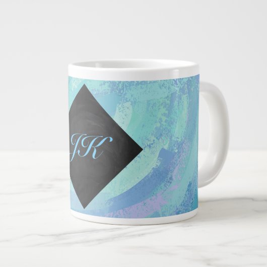 Tasse Géante Monogramme bleu glacier (Devant droit)