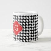 Tasse Géante Monogramme de Quatrefoil rouge blanc noir (Devant droit)