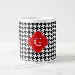 Tasse Géante Monogramme de Quatrefoil rouge blanc noir