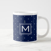Tasse Géante Monogramme du pois Pattern| d'Ancre (Droite)