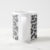 Tasse Géante Monogramme Empreinte de léopard noir et blanc (Dos)