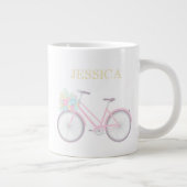 Tasse Géante Monogramme Fleur Bicyclette mignonne Pastel Jumbo (Droite)