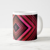 Tasse Géante Monogramme géométrique rose rustique Carré moderne (Devant droit)