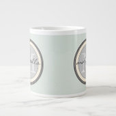Tasse Géante Monogramme gris Arrière - plan Turquoise texturé l (Devant)