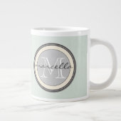 Tasse Géante Monogramme gris Arrière - plan Turquoise texturé l (Droite)