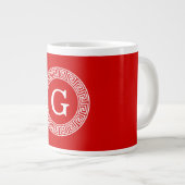 Tasse Géante Monogramme initial du cadre de ligne clé grecque b (Devant droit)