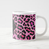 Tasse Géante Monogramme Leopard noir et rose chaud (Droite)