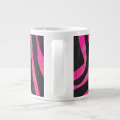 Tasse Géante Monogramme noir et rose chaud Zebra Design (Dos)