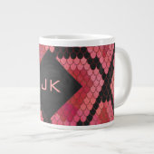 Tasse Géante Monogramme serpent noir et rouge imprimé (Devant droit)