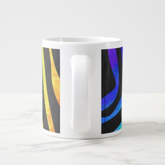 Tasse Géante Monogramme Zebra noir et arc-en-ciel (Dos)