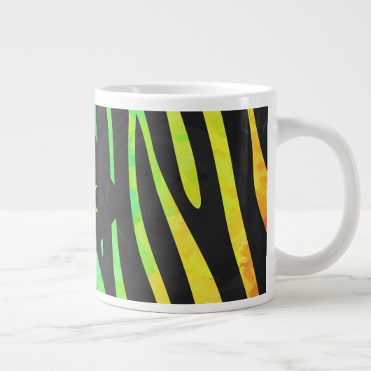 Tasse Géante Monogramme Zebra noir et arc-en-ciel (Droite)