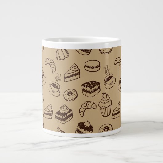 Tasse Géante Motif Avec Gâteaux, Desserts Et Boulangerie (Devant)