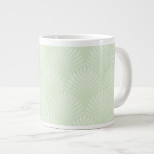 Tasse Géante Motif classique de feuillage dans le blanc et le
