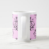 Tasse Géante Motif Damas, Damas rose, Monogramme (Dos)