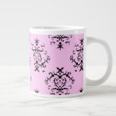Tasse Géante Motif Damas, Damas rose, Monogramme (Droite)