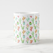 Tasse Géante Motif d'aquarelle Cactus Pastel (Devant)