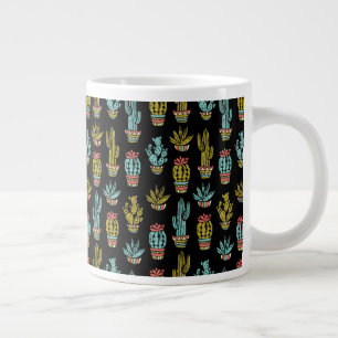 Tasse Géante Motif de cactus de grunge foncé