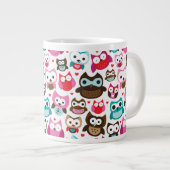 Tasse Géante motif de chouette coloré (Devant droit)