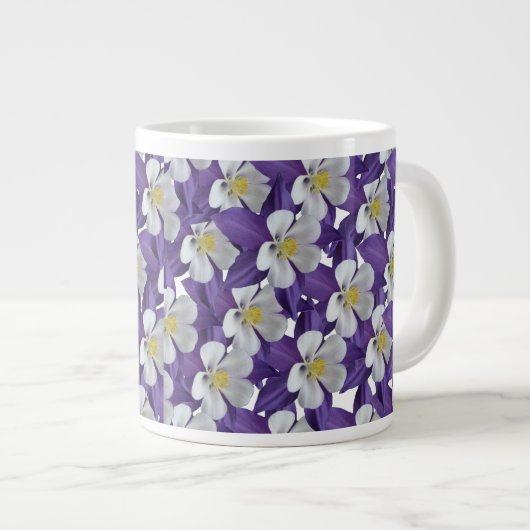 Tasse Géante Motif de fleurs Columbine (Devant droit)