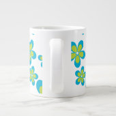 Tasse Géante Motif De Fleurs, Fleurs Bleues, Fleurs Vertes (Dos)