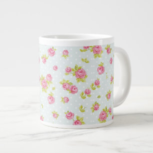 Tasse Géante Motif de papier peint d'élégance des roses roses