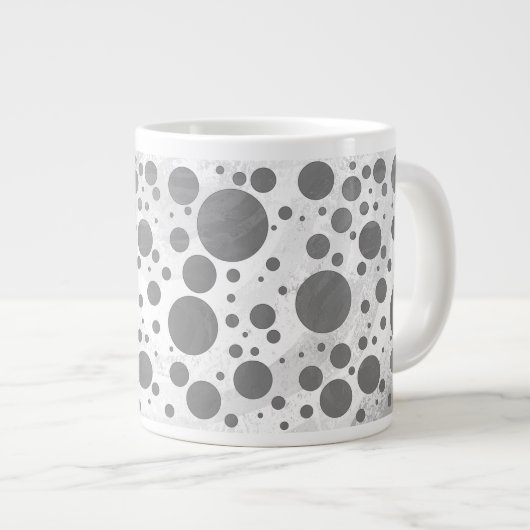 Tasse Géante Motif de points Polka gris ardoise (Devant droit)