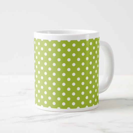 Tasse Géante motif de printemps avec pois blancs (Devant droit)