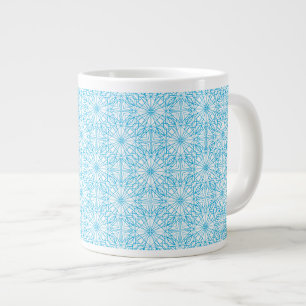 Tasse Géante Motif de symétrie géométrique bleu clair