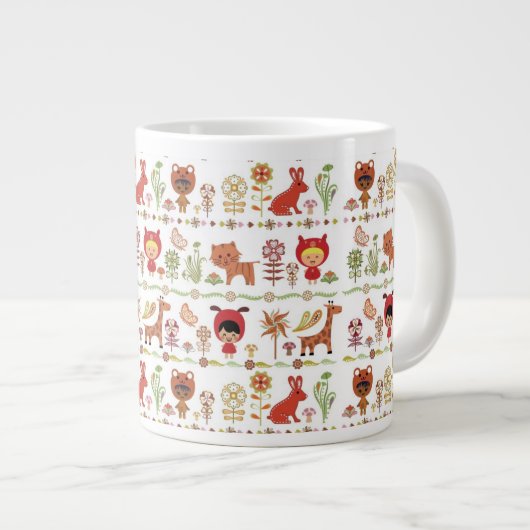 Tasse Géante Motif d'enfant et d'animaux (Devant droit)