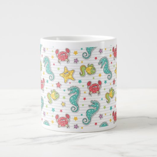 Tasse Géante motif des créatures de mer (Devant)
