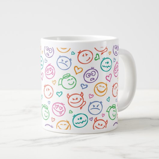 Tasse Géante motif des sourires (Devant droit)