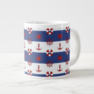 Tasse Géante Motif D'Étoiles Et De Grilles Nautiques