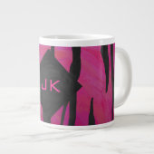 Tasse Géante Motif d'impression monogramme rose et noir (Devant droit)