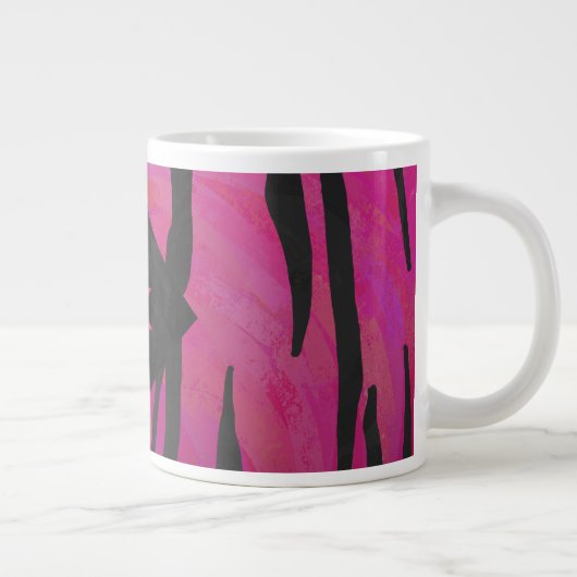 Tasse Géante Motif d'impression monogramme rose et noir (Droite)