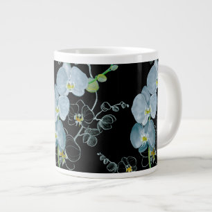 Tasse Géante Motif d'orchidées blanches d'aquarelle
