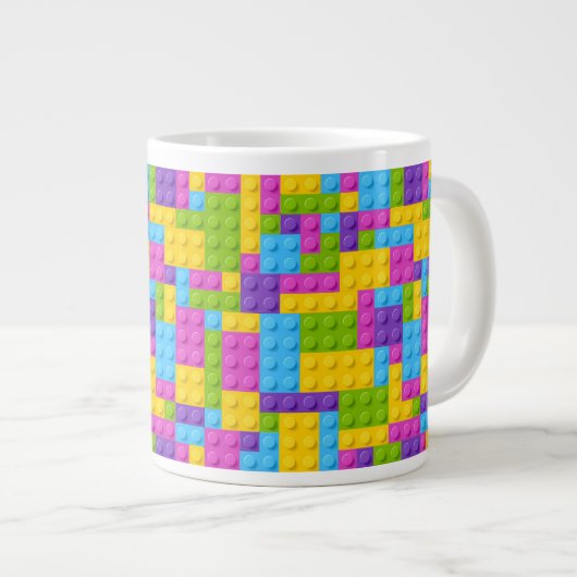 Tasse Géante Motif en plastique de blocs de construction (Devant droit)