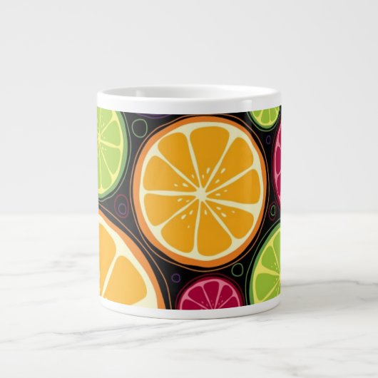 Tasse Géante Motif et arrière - plan oranges (Devant)