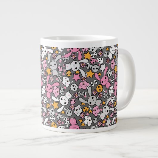 Tasse Géante motif gris de kawaii (Devant droit)