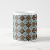 Tasse Géante Motif Jacquard en bleu et en taupe (Devant)