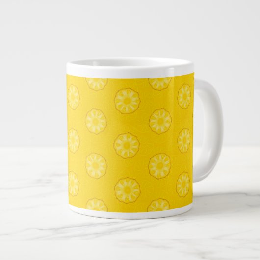 Tasse Géante Motif jaune de tranches d'ananas (Devant droit)