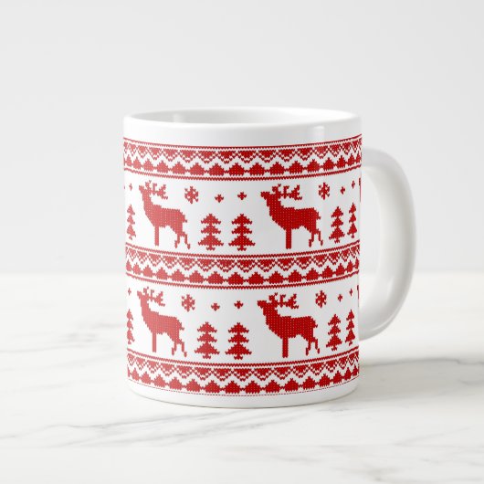 Tasse Géante Motif juste de chandail de Noël d'île (Devant droit)