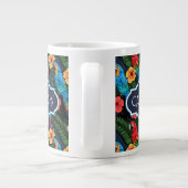 Tasse Géante Motif Macaw Et Hibiscus| Ajouter votre nom (Dos)