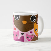 Tasse Géante motif mignon d'arrière - plan de chat de chaton (Devant droit)