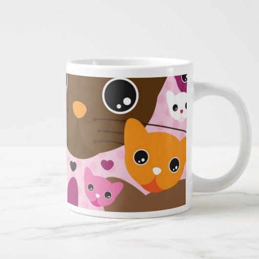 Tasse Géante motif mignon d'arrière - plan de chat de chaton (Droite)