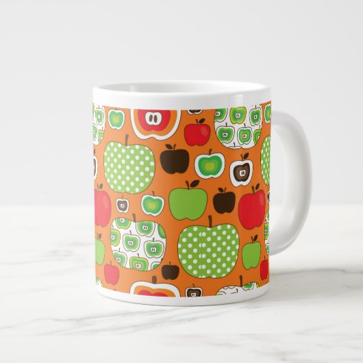 Tasse Géante Motif mignon d'illustration de pomme (Devant droit)