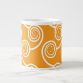 Tasse Géante Motif moderne de la vague blanche orange (Devant)